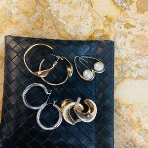 Bundle Elegant Gold and Silver Earrings Set